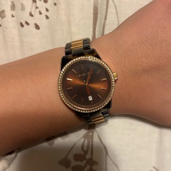 Michael Kors Tortoise Shell Watch - Picture 1 of 3